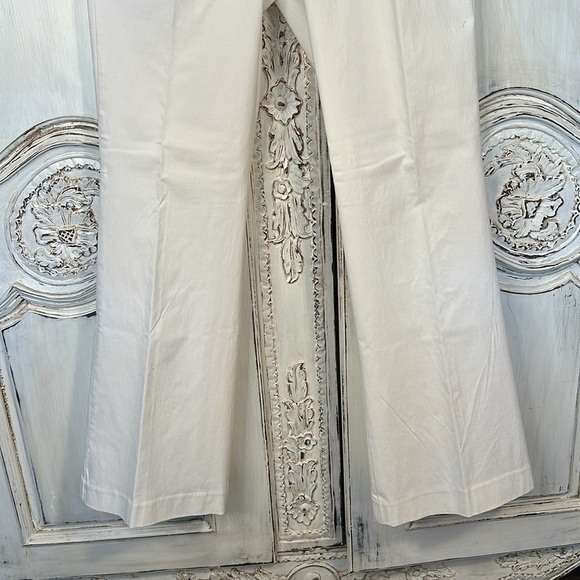 Sandro Modern Fit Soft White Trousers Old Money Basics Wide Leg NWT Size 8 - Picture 6 of 12